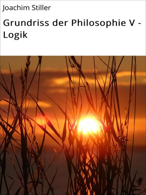 cover image of Grundriss der Philosophie V--Logik